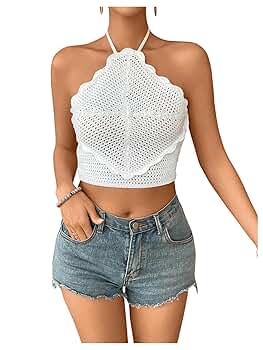 トップス mediam knit lace halter tops Mediam Knit Lace Halter Tops・BLACK - tity